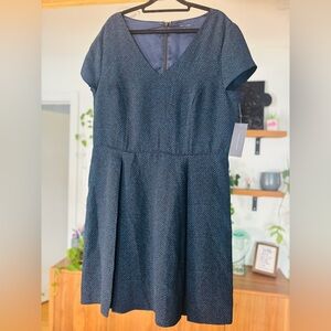 Tommy Hilfiger- NWT-Fit & Flare Herringbone Dress – Size 16 –
